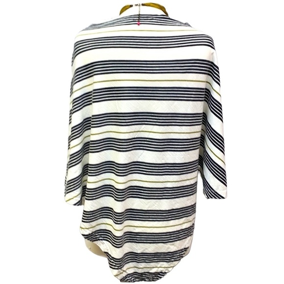 Rock Flower Paper Ivory & Black Striped Poncho - Picture 4 of 6